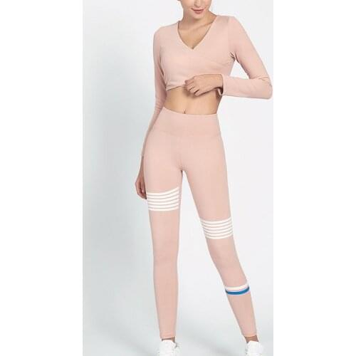 2021 2pcs/set Vital Woman Fitness Sport Set Long Sleeve Tracksuit Active Wear Yoga Top High Waist Scrunch Leggings Jogging Suits