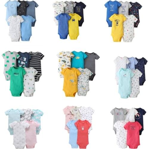2021 Baby Cotton Romper Triangle Short Climbing Romper 5 Five Piece Set baby boy clothes newborn clothes baby bodysuit baby girl