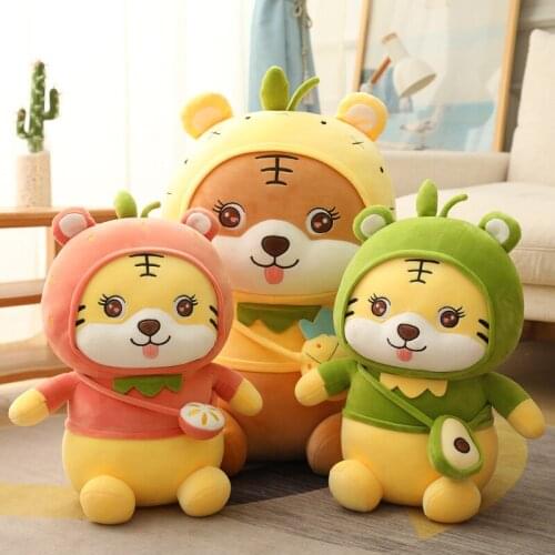 38-68CM Creative Kawaii Fruit Tiger Toy Cute Plush Stuffed Doll Soft Pillow Home Decoration Holiday Gift