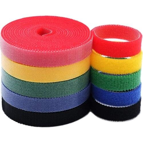 5Meter/Roll 15/20mm Reusable Velcros Cable Tie Nylon Color self-adhesive Fastener Tape Cable Tie Magic tape DIY Accessories