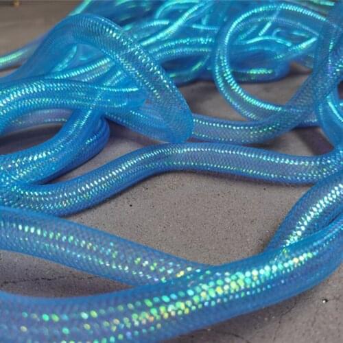 Elastic Tube Handmade Accessories Designer Fabric Laser Blue DIY Free Twist Modeling Decor Background Creative Fashion Show