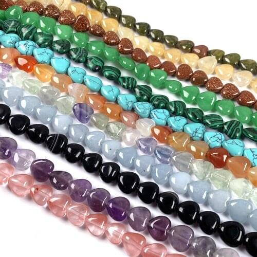 Natural Semi Precious Stone Beads Heart-Shaped DIY For Making Necklaces And Bracelets 40 Each 40CM Whole Sale