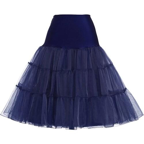 Womens 2 Layers Voile Petticoat Underskirt Plus Size Vintage Swing Crinoline 2021