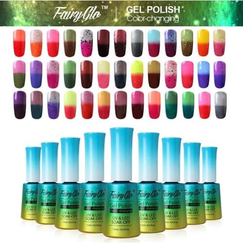 FairyGlo 12ml Color Changing Nail Gel Polish Paint Gellak UV Gel Nail Polish Hybrid Varnish Lucky Lacquer Stamping Gelpolish Ink