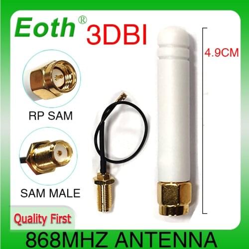 GSM 868MHz 915MHz antenna 3bdi SMA Male Connector GSM antena 868 MHz 915 MHz antenne+21cm RP-SMA to ufl./ IPX 1.13 Pigtail Cable