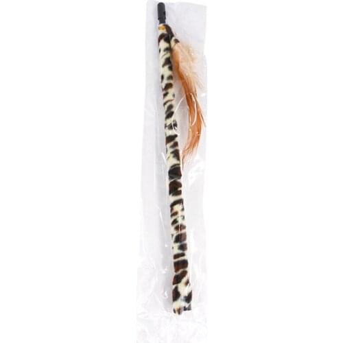 Cat Teaser Fake Feather Toy Leopard Print Cat Stick Cat Wand Teaser Kitten Wand Toy Cat Interactive Toys Training Toys Legendog