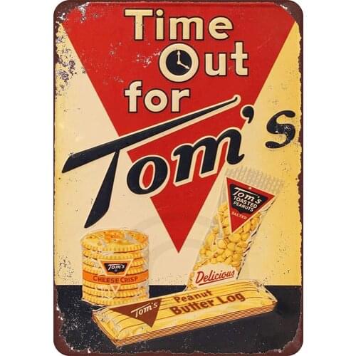 Jesiceny New Tin Sign Toms Vintage Look Aluminum Metal Sign 8x12 Inches
