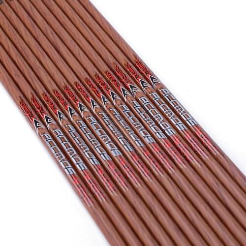 2020 Hot ID 6.2mm 32inch Wooden Painted Carbon Arrow Shaft Spine 400 450 500 600 700 DIY Archery Shooting