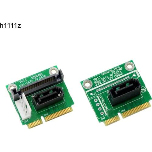 MSATA to SATA Converter Card Mini SATA to 7Pin SATA Adapter Metal Extension Bracket Half-size for 2.5" & 3.5" HDD SSD Hard Drive