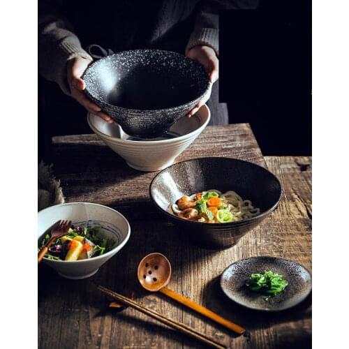 Ceramic Bowl Dinner Bowl Noodle Big Tableware Japanese Style