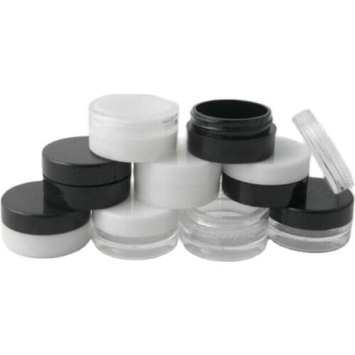 1G round plastic cream bottle jar pot for eye shadow /power/sample/art nail container skin care cosmetic packing