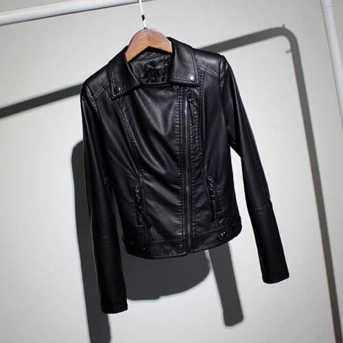 MLCRIYG Faux Leather Jacket Female Spring Autumn Short Zippers Ladies Jackets Motor Black PU Leather Coats For Women YQ256