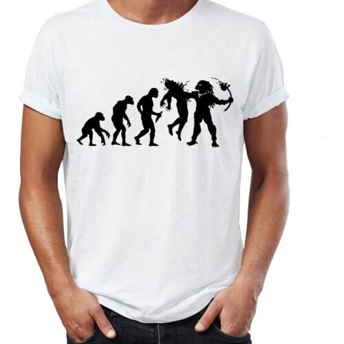 Fashion Mens t-shirt Evolution Dead End Funny Predator Artsy Awesome Artwork Printed Tshirt Tees Tops Harajuku Streetwear
