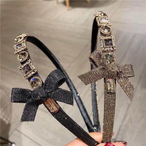 Fashion Korean style Lace Rhinestone hairband Women Girls Fashion Sexy Simple crystal Hair Hoop headwear Hair Accessories