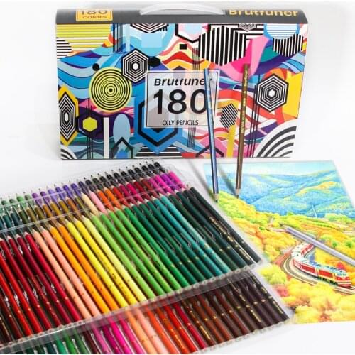 Brutfuner 48/72/120/160/180 Colors Professional Oil Color Pencils Set for School Artistic Color Lead Draw Sketch Art Supplies