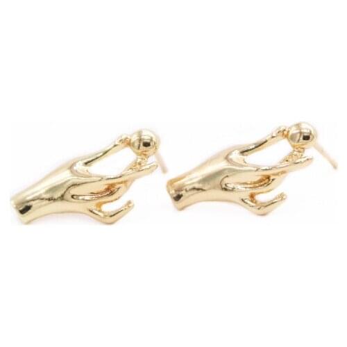 New Fashion Hand Stud Earrings Earrings with elegant movements for holding the ball Three Color Suitable for Women