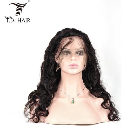 TD Full Lace Wigs Human Hair Natural Color Pre-Plucked Bleached Knots Brazilian Body Wave Remy Hair Wig Full End With Baby Hair