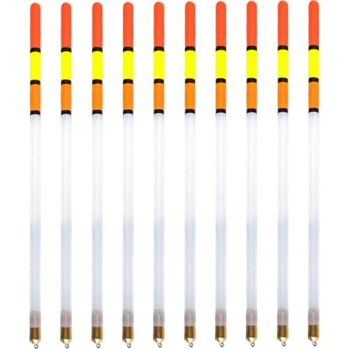 10Pcs Fishing Float Transparent Pipe Hollow Fish Floating Stick Drift Carp Feeder Floats Fishing Tackle 2.5g 16cm Tackle Tool