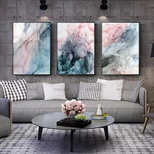 Colorful Ink Canvas Poster Modern Abstract Wall Art Painting Nordic Posters and Prints Wall Pictures for Living Room Home Decor