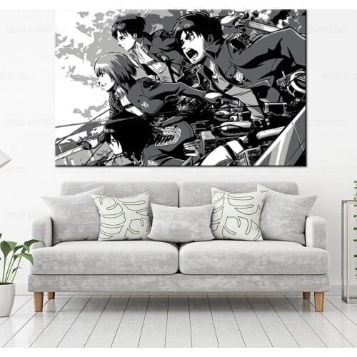 Manga Eren Yeager Freedom Poster Wall Art Anime Attack on Titan Print Poster Canvas Gallery Wraps home decor boy girl gift