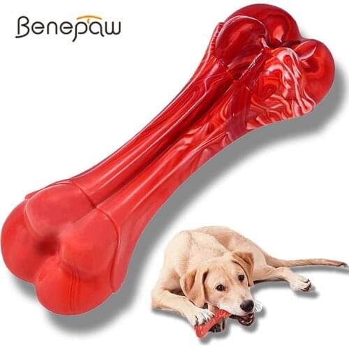 Benepaw Durable Nylon Dog Bone Nontoxic Beef Flavor Pet Puppy Toys For Aggressive Chewers Teething Training Puppy Game Play