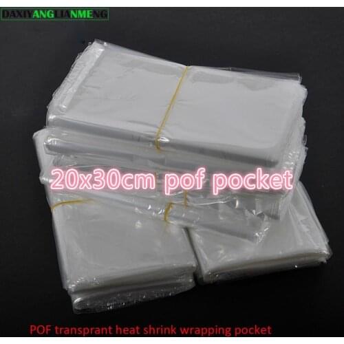 Direct Selling 200pcs/lot 20x30cm Clear Transparent Shrink Wrap Package Heat Seal Bag Pof Gift Packing Plastic Bags Boxes