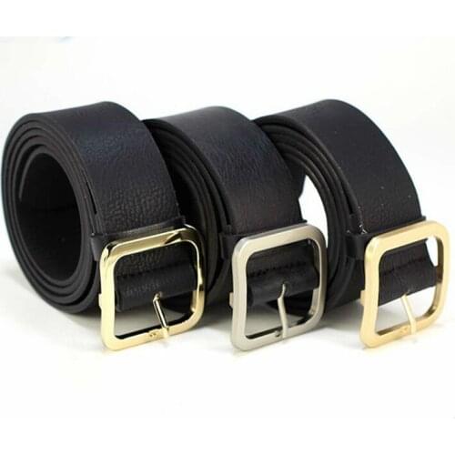 HOT Square Heart Pin Buckles Belt Female Deduction Side Gold Buckle Jeans Wild Belts For Women Students Simple Casual Trousers