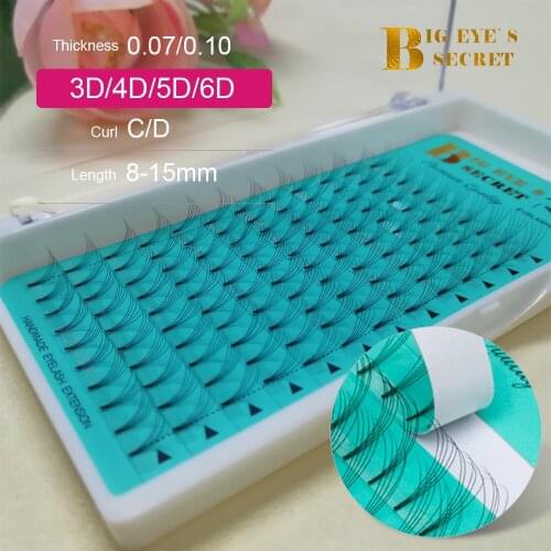 Big Eyes Secret Premade Fans Russian Volume Fans Lashes 3D4D5D6D Handmade Natural Short Stem Faux Mink Eyelash Extension