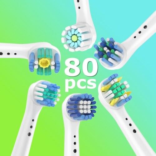 80pcs/lot Family Replacement Toothbrush Heads for Oral B Head Spare Parts Brushes Oral b Electric PRO SERIES/VITALITY SMART