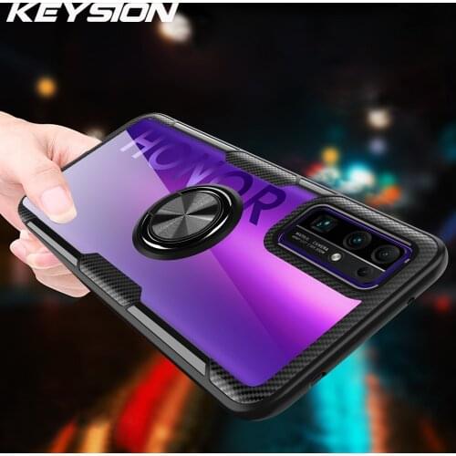 KEYSION Shockproof Case for Honor 30 30 Pro+ Plus 30S X10 Pro Clear Magnetic Ring Phone back Cover for Huawei Nova 7 Pro 7i 7 SE