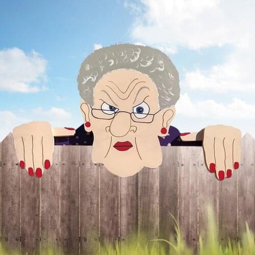 Funny Pp Garden Decoration Piles Grandpa And Grandma Who Like Gossip Fence Decoration Creative DIY Garden Yard Art Ornaments