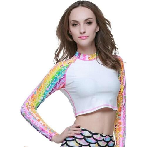 SBART Rash Guard Women Surfing Sleeves Swimming Swimsuit Clothing Diving Suit Tops Snorkeling Windsurf Wetsuit Sun Protection