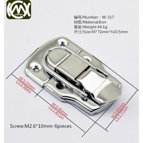 1pc 45*71mm KIMXIN sales woodenbox hardware accessories locks #Equipmentcases #luggagecase #flightcase lock Freeshipping W-317