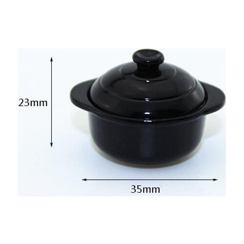 1PCS Mini Dollhouse Miniature Play Kitchen Cooking Utensils Furniture Toy Doll House Accessories Big Soup Pot