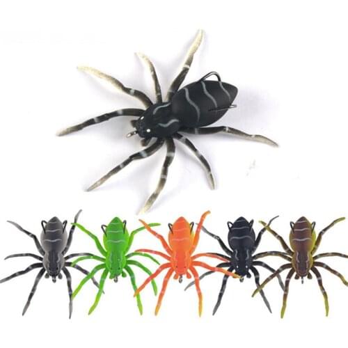 1pcs Spider Soft Bait 8cm 7g Simulation Lure Silicone Artificial Softbait Lures Weedless Fishing Lure with Realistic Design