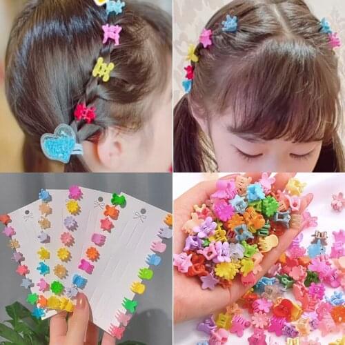 30PCS/Set Girls Cute Colorful Flower Star Mickey Small Hair Claws Kids Sweet Hairpins Hair Clips Fashion Hair Accessories