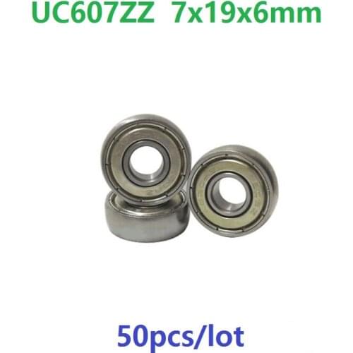 50pcs/lot UC607ZZ 7x19x6 mm Car sliding door pulley spherical bearings arc track pulley bearing 7*19*6mm
