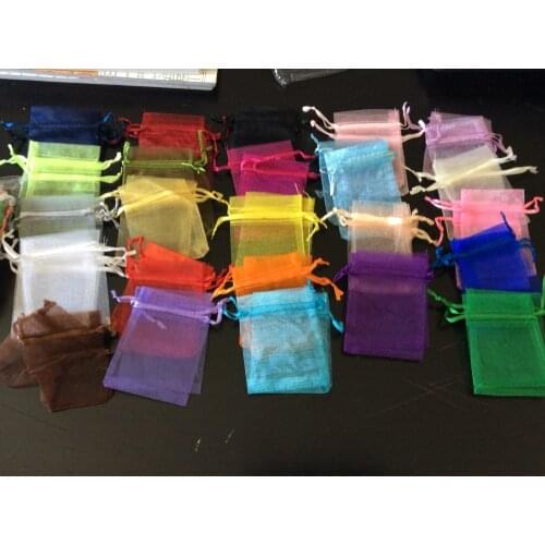 50pcs/bag Selection 24 Colors Jewelry packaging Drawable Organza Bags 7x9cm,Gift Bags & Pouches,Packing bags free shipping