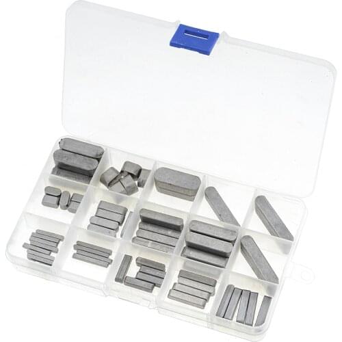 60PCS/Box Type A Round Ended Feather Key Parallel Drive Shaft Keys Set 3mm 5mm 6mm 8mm 10mm 12mm Hardware