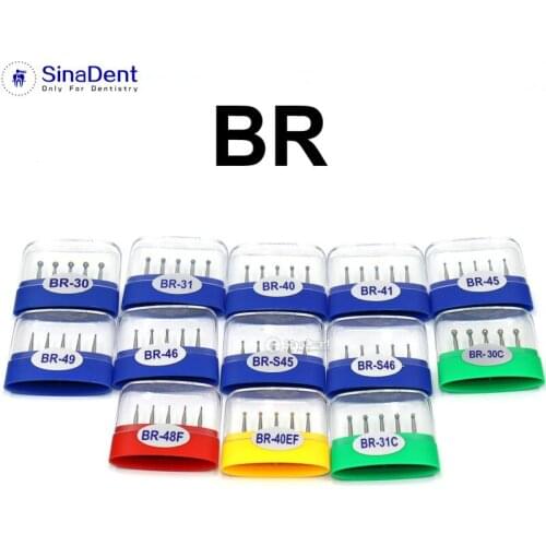 10 boxes Dental Diamond Burs BR Series High Speed Handpieces Grit Burs for Removing Caries
