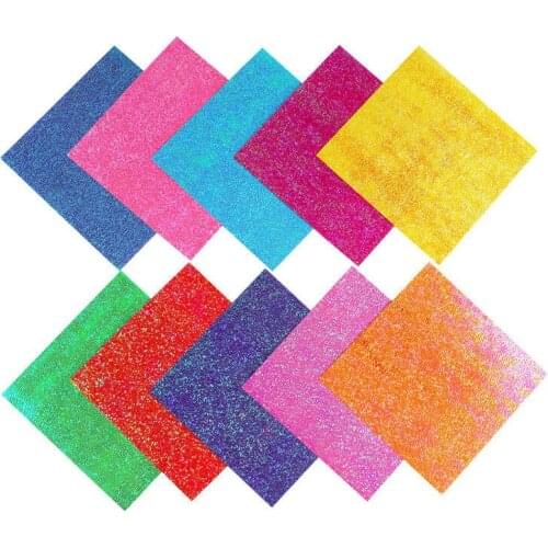 50pcs Rainbow Paper Glitter Paper Folding Solid Color Papers Kids Handmade DIY Scrapbooking Craft Decoration