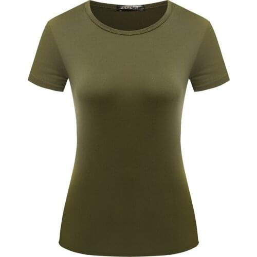 T-Shirt Women 90s Fashion Short Sleeve White Black Green Solid Color Cute Summer Tops Casual T Shirts