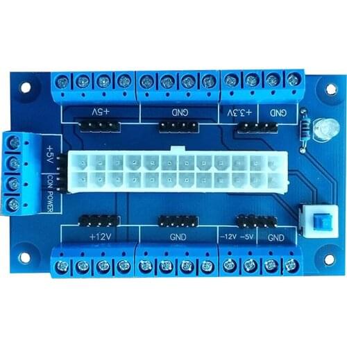 Hot PC 24/20Pin ATX DC Power Supply Breakout Board Module Adapter DIY Accessories