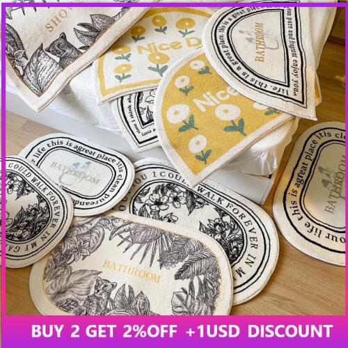 INS Flower Bathroom Carpet Microfiber Bathtub Side Floor Mat Non-Slip Bath Mats Toilet Rugs Doormat Shower Tapis Salle De Bain