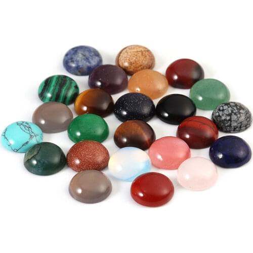 Natural Stone Round CAB CABOCHON Beads For DIY Jewelry Accessories Bead For Jewelry Making 4 6 8 10mm Bead For Women Gifts 5Pcs