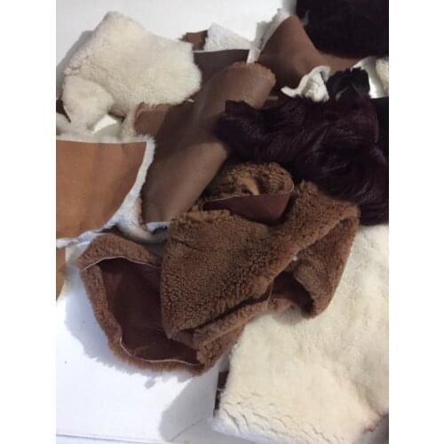Real Sheepskin Fur Leather Pieces, Mixed Color For Craft Purposes, Leather Working DIY Earring Hat Scarf, Genuine Fur Supply