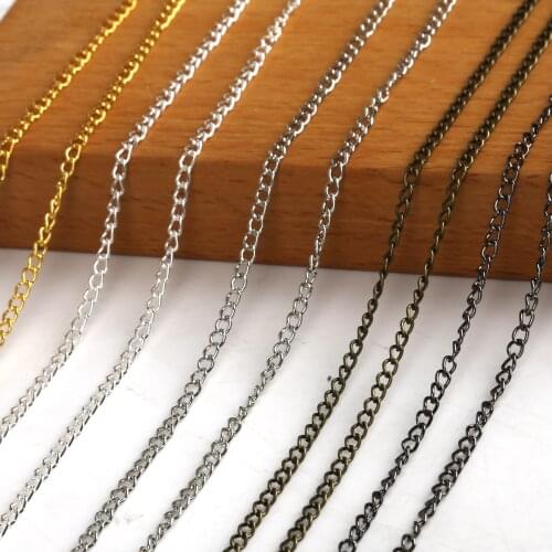 5M/lot 2/3/4/6mm Metal Link Chain Iron Plated Gold Sliver for DIY Necklace Bracelet Fashion Jewelry Findings Making Accessori