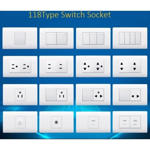 US Standard 1Gang 2Gang 3Gang 4Gang 1Way Wall Light Switches Southeast Thiland Vietnam South America Wall Socket