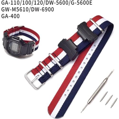 NATO Nylon Watch Band for Casio G-Shock GA-110/100/120/150/200/300/400 GD-100/110/120 DW-5600 6900 GW-M5610 Wrist Bracelet Strap