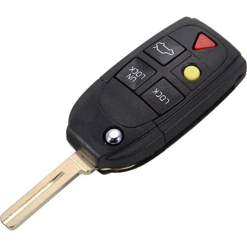 New Arrival 1pc 5 Buttons Remote Flip Folding Key Shell New Replacement Car Key Fob Case for Volvo XC90 V70 XC70 S60 S80